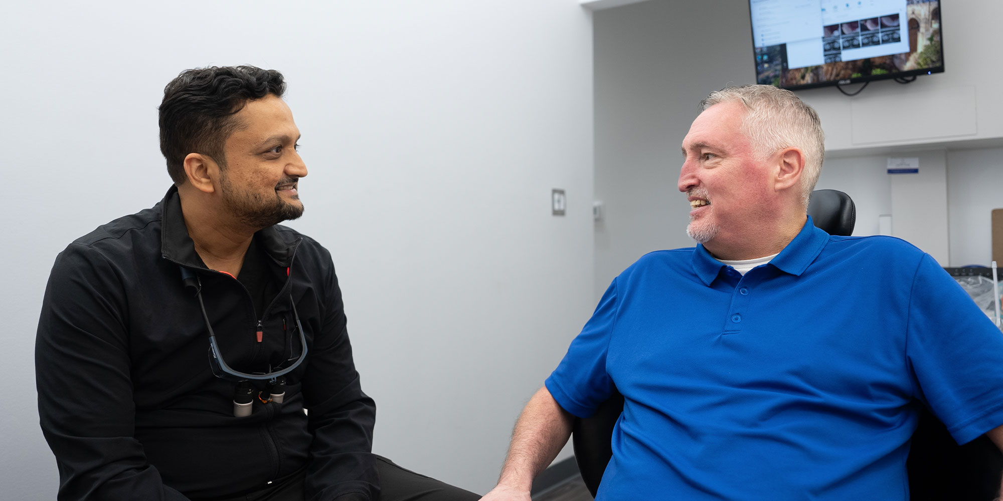dr brahmbhatt with danny in blue shirt